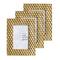 Glitzhome® 3 Pack 4" x 6" Gold Honeycomb Resin Tabletop Picture Frames